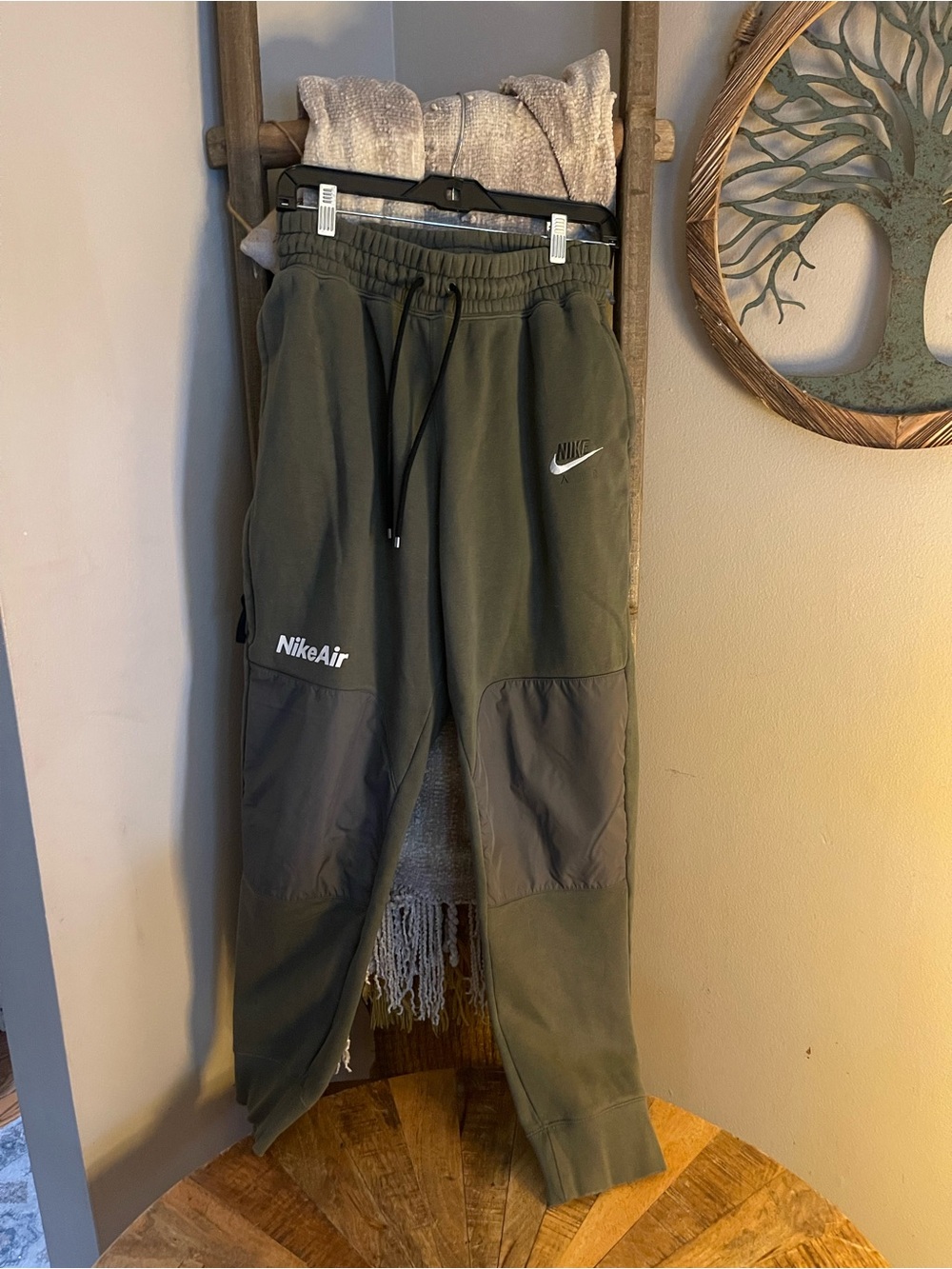 Nike Olive & Dark Gray NikeAir Men's Joggers with Knee Panels
